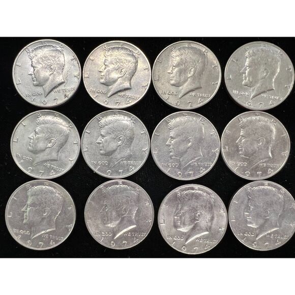 1974 Kennedy Half Dollar  Lot of 12 (no mint mark) - Picture 1 of 2